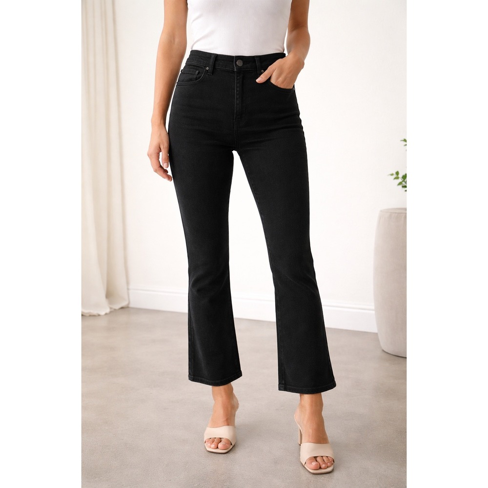 Pistola Black Bootcut Jeans Size 29 High Rise Cropped Flare Stretch Denim